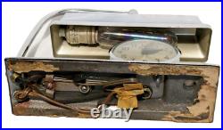 Rare! Vintage Moderne Art Deco Chrome Table Desk Lamp withSessions Clock Works