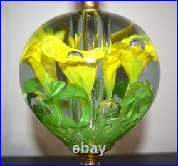 Rare Vintage St Clair Floral Art Glass Paperweight Lamp Deco Hand Blown 24 tall