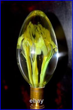 Rare Vintage St Clair Floral Art Glass Paperweight Lamp Deco Hand Blown 24 tall