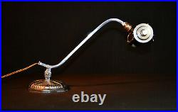 Rare Vintage art deco 1920s Chrome bankers lamp original swivel trough shade