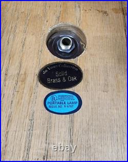 Rare vintage Du Vonn slag glass and brass banker lamp with lined compartment