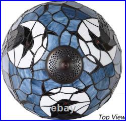 Raven Moonlight Tiffany Style Stained Glass Table Lamp for Home Decor