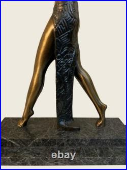 Raymonde Guerbe For Max Le Verrier Style Art Deco Egyptian Lamp by Sarsaparilla