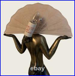Raymonde Guerbe For Max Le Verrier Style Art Deco Egyptian Lamp by Sarsaparilla