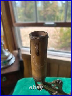 Reclaimed Art Deco Double Candle, Akro Agate, Uranium Glow, Table Lamp Free S/H