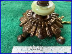 Reclaimed Art Deco Double Candle, Akro Agate, Uranium Glow, Table Lamp Free S/H