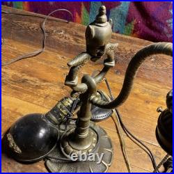 Rembrandt Early 1900s Industrial Art Nuveaux Deco Lamp Lot of 3 Masculine Lamps