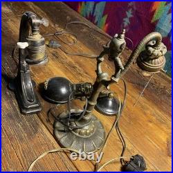 Rembrandt Early 1900s Industrial Art Nuveaux Deco Lamp Lot of 3 Masculine Lamps