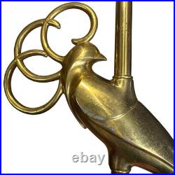 Rembrandt Lamps Vintage Art Deco Brass Table Lamp 31.75 Bird Wood Base Modern
