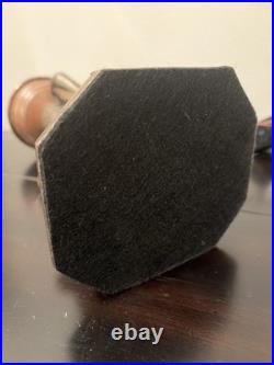 Restored 1920s Art Deco Joan of Arc Table Lamp 17 w Satin Vaseline Flame Shade