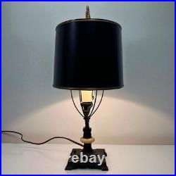 Rewired Antique Art Deco Uranium Glass Double Candle Stick Table Lamp F. Cooper