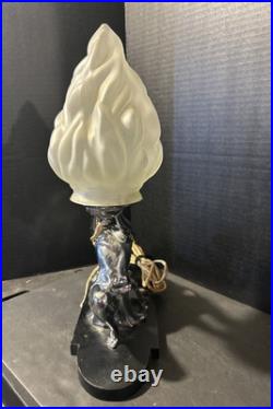 Ronson Metal Art Lamp Egyptian Moon Art Deco 1930s Antique RARE
