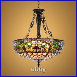 Rustic Country Pendant Lamp Stained Glass Chandelier 5-Light Ceiling Fixtures