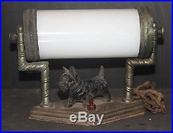 SCOTTISH TERRIER lamp VINTAGE 1930'S cast metal Scotty DOG art deco table light