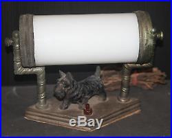 SCOTTISH TERRIER lamp VINTAGE 1930'S cast metal Scotty DOG art deco table light