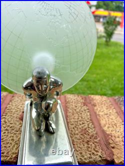 Sarsaparilla Art Deco Atlas Man Lamp