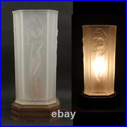 Sarsaparilla Art Deco Frosted Satin Art Glass Nude Female Figural Lamp shade