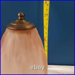 Sarsaparilla Art Nouveau Boudoir Lamp Pink Frosted Glass Shade 1984 Hand Blown