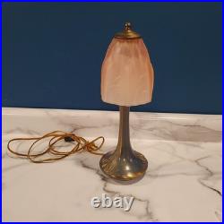 Sarsaparilla Art Nouveau Boudoir Lamp Pink Frosted Glass Shade 1984 Hand Blown