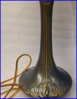 Sarsaparilla Art Nouveau Boudoir Lamp Pink Frosted Glass Shade 1984 Hand Blown