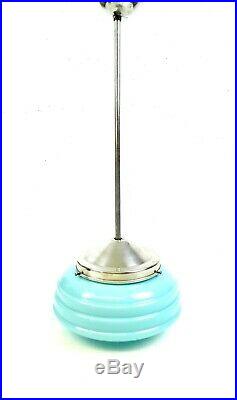 Seltene Bauhaus Streamline Avantgarde Opalin Deckenlampe Art Deco Lampe 1930