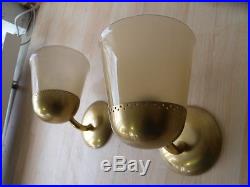 Seltene paar 2 x Art Deco Wandlampen Wall lamp 30er Bauhaus Brass Messing