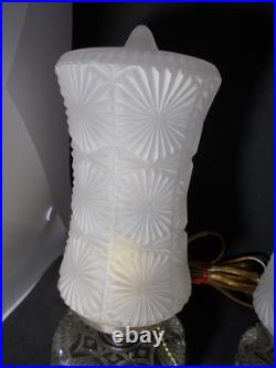 Set Art Deco Boudoir Torpedo Lamps 1930s Bullet Skyscraper Style WORKS