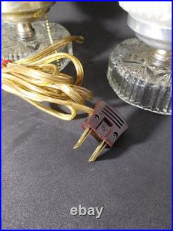 Set Art Deco Boudoir Torpedo Lamps 1930s Bullet Skyscraper Style WORKS