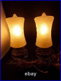 Set Art Deco Boudoir Torpedo Lamps 1930s Bullet Skyscraper Style WORKS