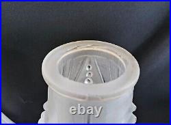 Set Of 2 Antique Signed Charles Schneider Art Deco Glass Shades Frosted White