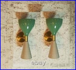 Set of 2 Brass Mid Century Sconce Light Wall Lamp Raw 2 Wall Light Handmade