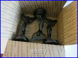 Set of 3 Frankart Style 20's Nude Nymph Art Deco black 9 lamp bases USA