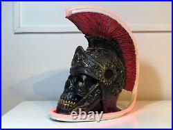 Skull Spartacus Lamp Bust Statue, Greek Gods Pop Art Sculpture, Art Deco Decor