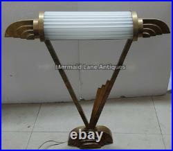 Skyscraper Art Deco Style Light Table Lamp Living Room Glass & Brass Light