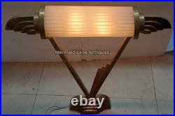 Skyscraper Art Deco Style Light Table Lamp Living Room Glass & Brass Light