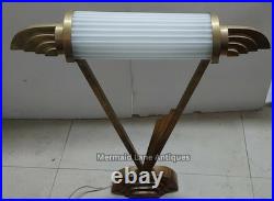 Skyscraper Art Deco Style Light Table Lamp Living Room Glass & Brass Light