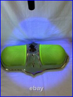 Slipper Shade Light With Uranium Glass Green Shades-GLOWS-minty