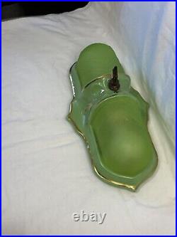 Slipper Shade Light With Uranium Glass Green Shades-GLOWS-minty