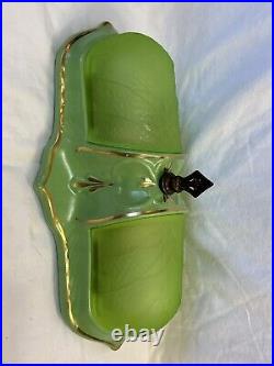 Slipper Shade Light With Uranium Glass Green Shades-GLOWS-minty