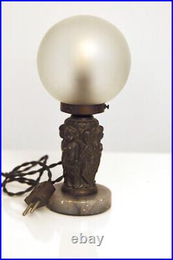Small Art Deco Tablelamp in Metal from 1920