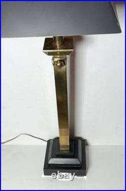 Solid Copper Art Deco Hollywood Regency Neoclassical Column Pillar Table Lamp