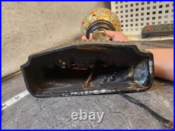 Spelter 1920 Art Decor LAMP Rare Bronze Sculpture Multicolored Czech Globe Golf