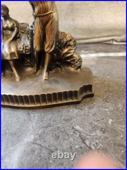 Spelter 1920 Art Decor LAMP Rare Bronze Sculpture Multicolored Czech Globe Golf