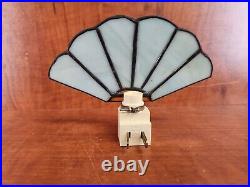Stained Glass Art Deco Style Fan Lamp Accent Table Small Light Night Light