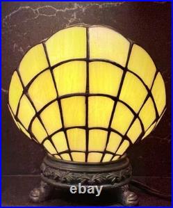 Stained Glass Shell Lamp Art Deco Tiffany Style Table Lamp 7.5