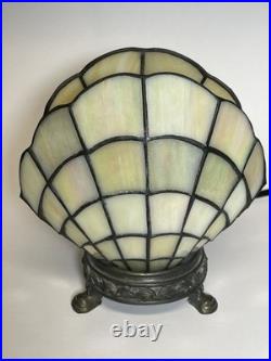 Stained Glass Shell Lamp Art Deco Tiffany Style Table Lamp 7.5