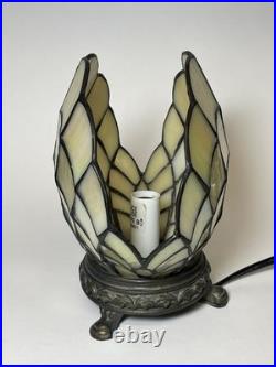 Stained Glass Shell Lamp Art Deco Tiffany Style Table Lamp 7.5