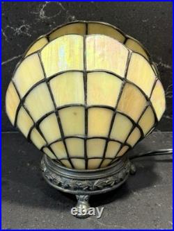 Stained Glass Shell Lamp Art Deco Tiffany Style Table Lamp 7.5