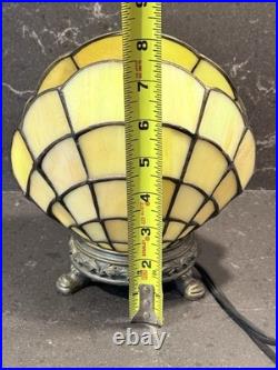 Stained Glass Shell Lamp Art Deco Tiffany Style Table Lamp 7.5