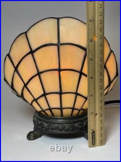 Stained Glass Shell Lamp Art Deco Tiffany Style Table Lamp 7.5